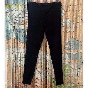 VERA WANG Simply Vera Velvet Tuxedo Stripe Cotton Blend Legging, Black, Large
